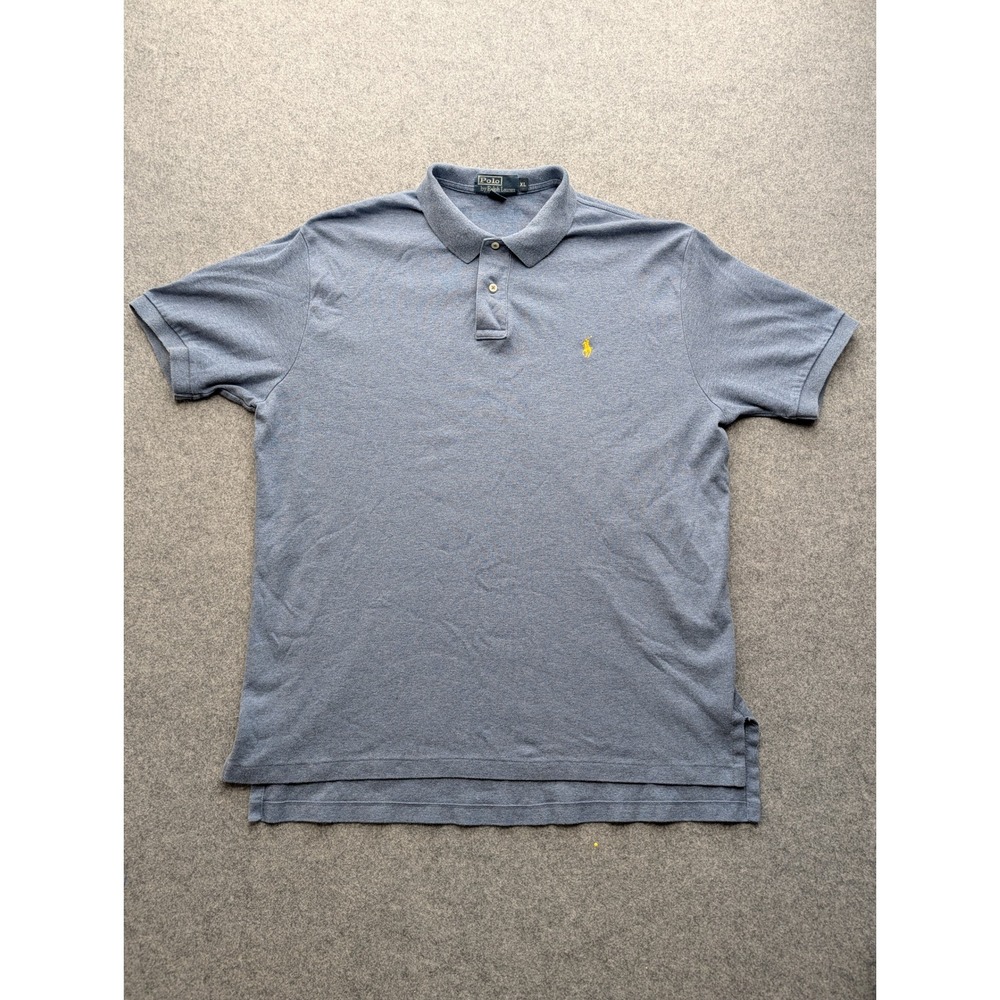 Polo Ralph Lauren. Polo Shirt. Mens. Extra Large. Blue Short Sleeve Yellow Pony